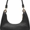 DKNY Abby Hobo Sac bandoulière femme Noir Doré élégant-2