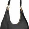DKNY Abby Hobo Sac bandoulière femme Noir Doré élégant-1
