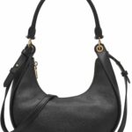 DKNY Abby Hobo Sac bandoulière femme Noir Doré élégant-0