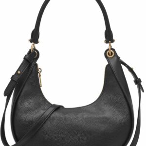 DKNY Abby Hobo Sac bandoulière femme Noir Doré élégant-0