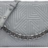 DKNY Sac Bandoulière Femme Grand Rabat Gris Foncé Noir-0