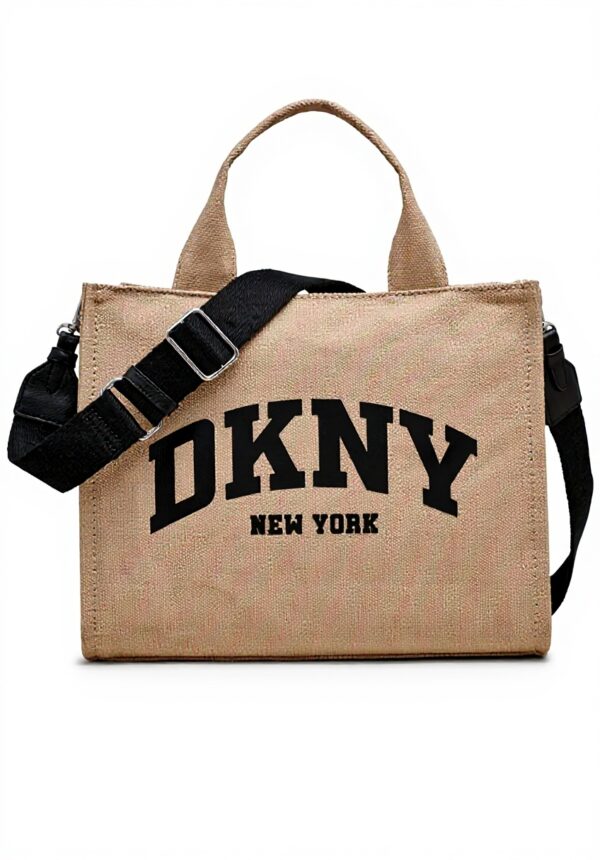 DKNY Fourre-tout Durable Cabas Femme Kaki Clair Noir