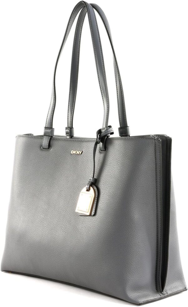 Sac à main DKNY Alya Tote Femme Gris Foncé Noir Doré-1