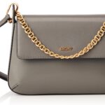 DKNY Sac bandoulière femme rabat gris foncé Belen-0