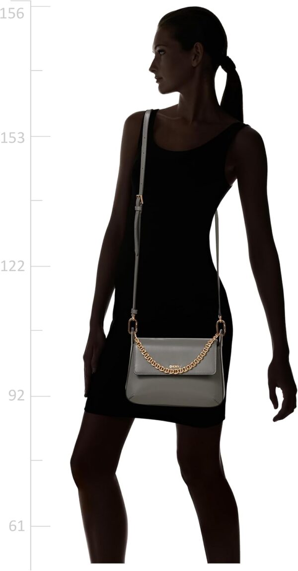 DKNY Sac bandoulière femme rabat gris foncé Belen-1