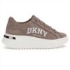 Baskets DKNY Larissa Lacets Plateforme Femme Cuir Cendre