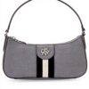 Sac bandoulière mini DKNY femme cuir gris porté main