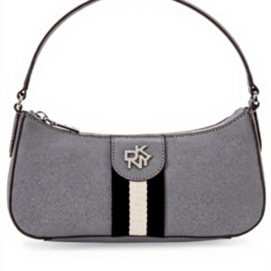 Sac bandoulière mini DKNY femme cuir gris porté main