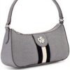 Sac bandoulière mini DKNY femme cuir gris porté main