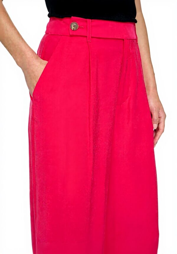 Pantalon en Sergé Givré Femme DKNY Noir Rose Amalfi