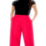 Pantalon en Sergé Givré Femme DKNY Noir Rose Amalfi