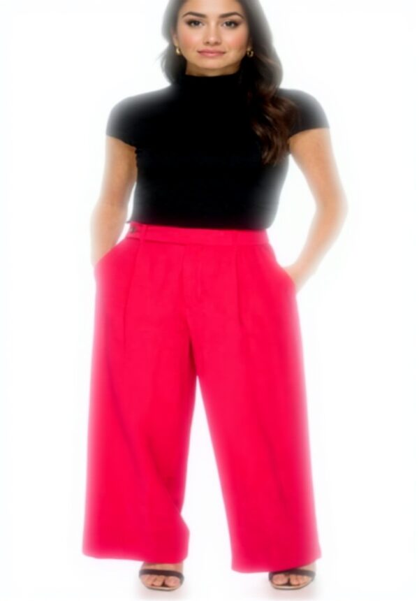 Pantalon en Sergé Givré Femme DKNY Noir Rose Amalfi