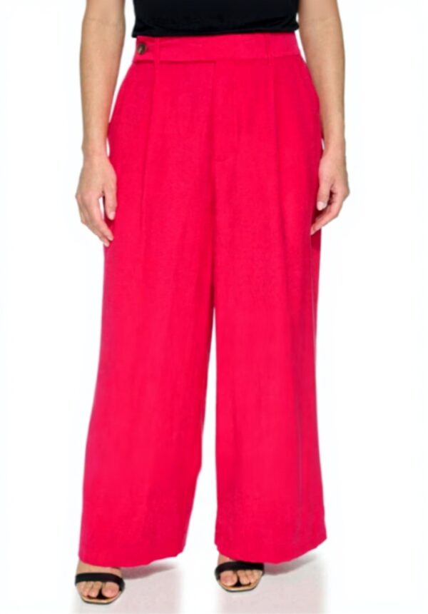 Pantalon en Sergé Givré Femme DKNY Noir Rose Amalfi