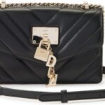 Sac bandoulière femme DKNY Elissa noir doré classique-0