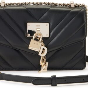 Sac bandoulière femme DKNY Elissa noir doré classique-0