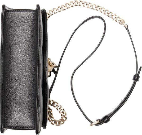 Sac bandoulière femme DKNY cuir noir doré crossbody-3