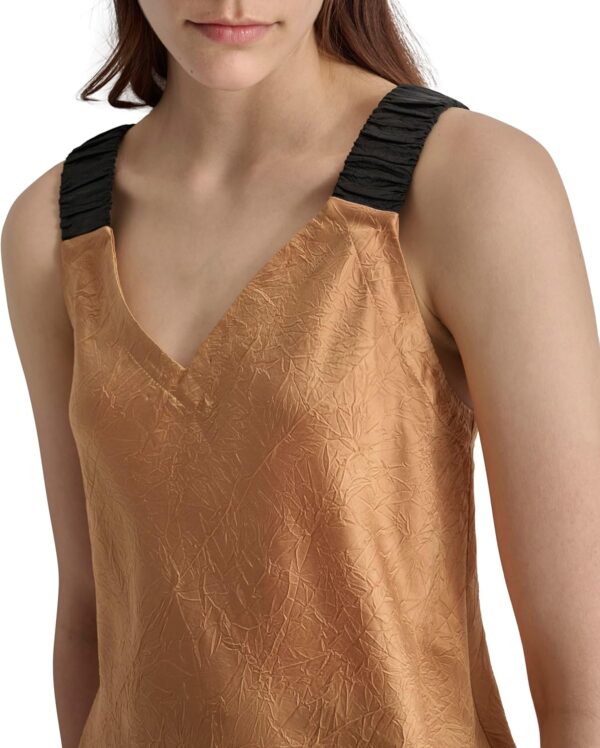 Chemisier DKNY sans manches col V bretelles femme élégant-1