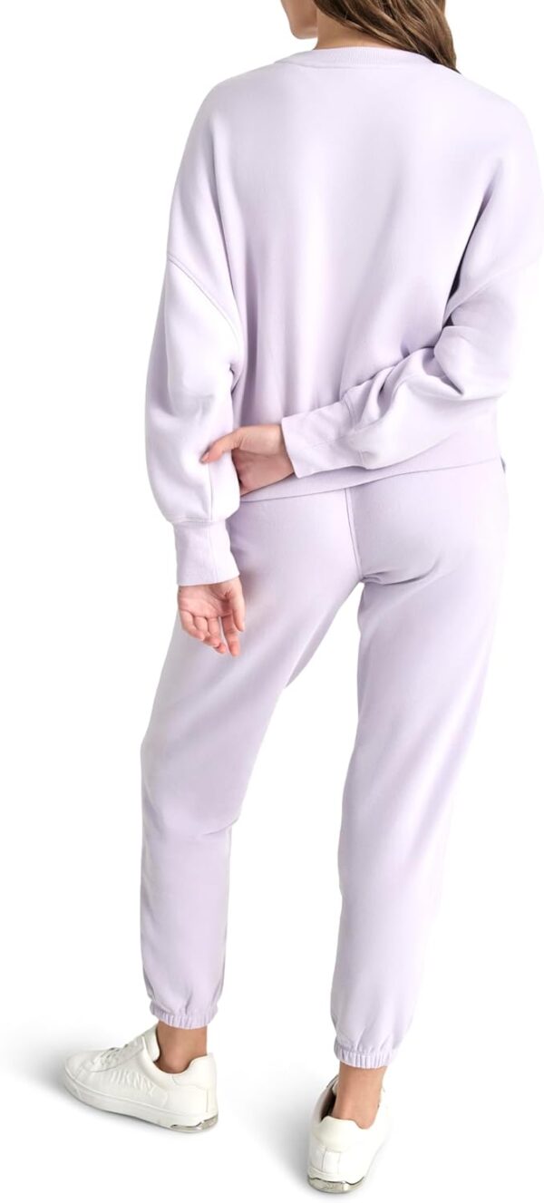 Pull Femme DKNY Logo Brodé Col Rond Poches Confortable-3