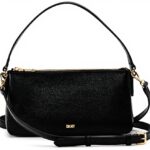 Sac bandoulière DKNY Irina Femme Cuir Noir Or