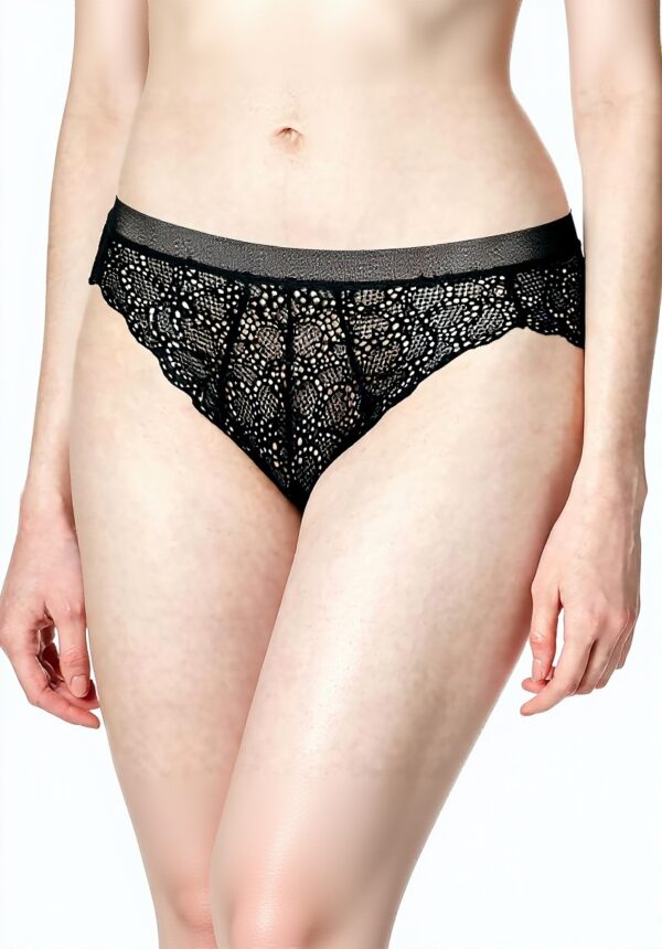 Bas de bikini dentelle DKNY femme noir confortable