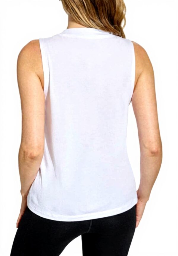 Débardeur Satin Logo DKNY Femme Blanc T-Shirt Élégant