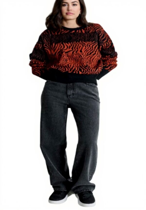 Sweat à capuche imprimé tigre DKNY manches dolman femme