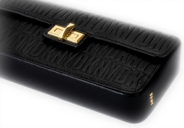 Sac à main DKNY Jojo 23 cm Noir Doré porté main femme