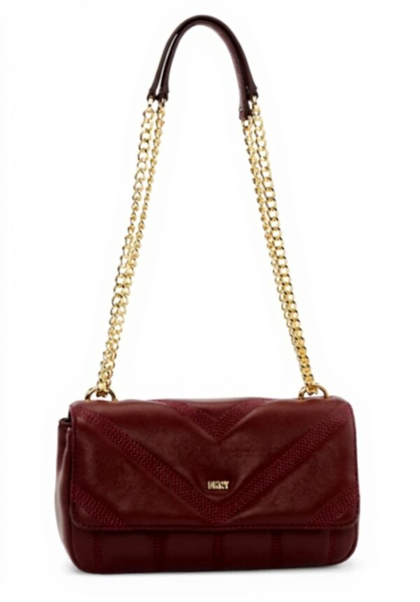 Sac bandoulière femme DKNY cuir agneau rabat magnétique