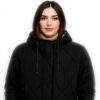 Manteau DKNY Femme Zip Capuche Matelassé Élégant Noir